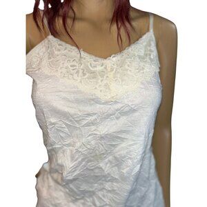 (6 for $25) Maurices Lace Trim Silky Cami in Cream Size Medium